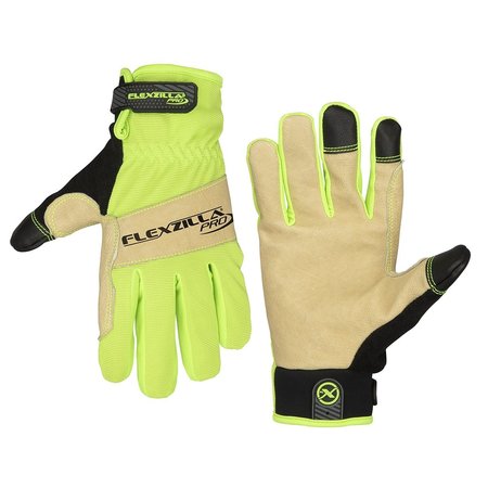LEGACY Flexzilla? Pro High Dexterity Water-Resistant Hybrid Grain Leather Gloves, Natural/Black/ZillaGreen? GH460PL
